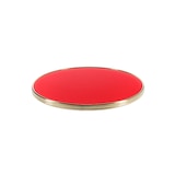 thumbnail of Plateau de table rond MARCEAU - Rouge VERMILLON - Cercle laiton