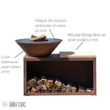 thumbnail of brasero traditionnel acier 103 imitation corten double cuve
