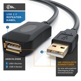 thumbnail of CSL USB 2.0 Typ A Verlängerungskabel, aktives Repeater Kabel / Verlängerung mit Signalverstärkung - 5m
