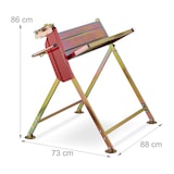 thumbnail of Relaxdays Sägebock mit Kettensägenhalterung, Kettenschutz, Messstab, bis 120 kg, klappbares Sägegestell, Metall, gold