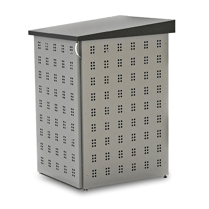 Casa Modul 699552 120 L wasserdichte Mülltonnenbox aus vorverzinktem und pulverbeschichtetem Stahlblech