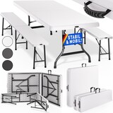 thumbnail of Casaria Bierzeltgarnitur 180 cm Klappbar Kunststoff Campingtisch 2x Campingbank Festzeltgarnitur Weiß 3 tlg