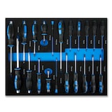 thumbnail of EBERTH Multigereedschapset 114 delen Voor gereedschapswagen, Gelabelde schuimrubberen inzetstukken, Hard metaal, Ergonomische handgrepen, Voor 3 laden