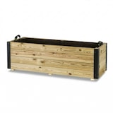 thumbnail of HORTALIA Jardinera Exterior de Madera con Refuerzo de Aluminio GHIO – Terraza, Jardín o Balcón – 120x45x40 cm