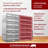 thumbnail of AL Briefkastensysteme 4 Fächer Premium Edelstahl Wand Briefkasten Anlage für Post A4, modern, robust und wetterfest, Artikelnummer: 132V4EA2