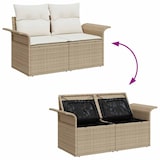 thumbnail of vidaXL Garten-Sofa-Set mit Kissen mit Speicher 7 pcs Beige Poly Rattan