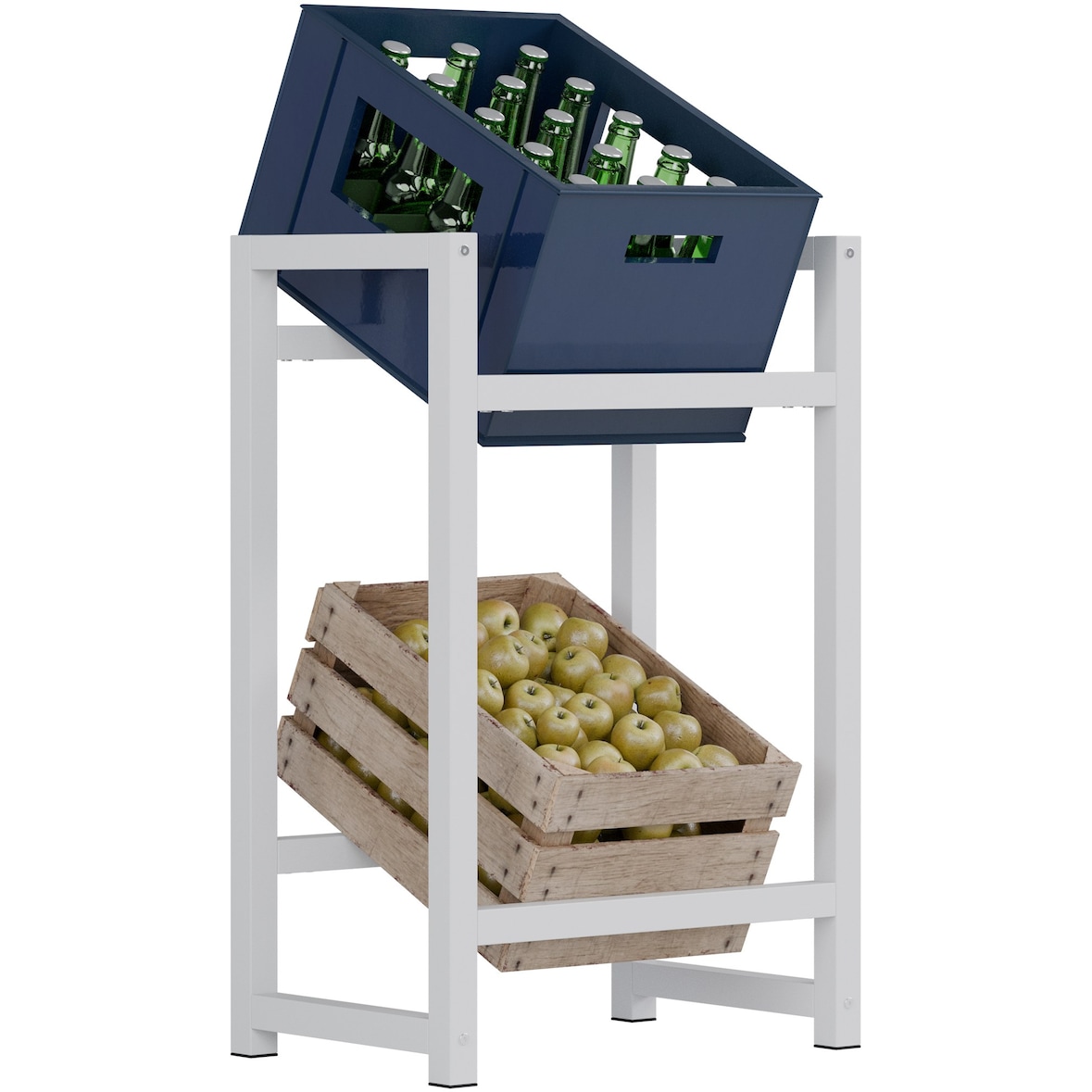 Getränkekistenständer Stack weiß/75x47x31 cm