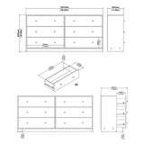 thumbnail of WellHome - Aparador Doble con 6 cajones en color Blanco 144 x 31 x 69 cm - Ebro White