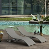 thumbnail of Outsunny Set 2 Sdraio da Giardino Pieghevoli in Alluminio e Texteline