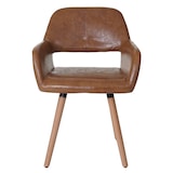 thumbnail of Set van 6 eetkamerstoelen HWC-A50 II, keukenstoel, retro jaren 50 design ~ kunstleer, imitatiesuède, lichtgekleurde poten