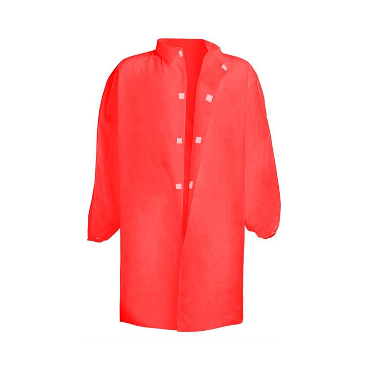 MONOUSO - Bata Industria TST PP Velcro Sem Bolsos Vermelho XL 25gr (1 Ud)