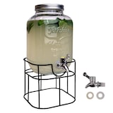thumbnail of Intirilife Getränkespender 4 Liter aus Glas mit Zapfhahn und Gestell - 17 x 41.5 cm Wasserspender Saftspender