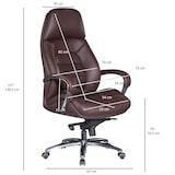 thumbnail of FineBuy Design Bürostuhl Echtleder braun Schreibtischstuhl bis 120 kg XXL Chefsessel höhenverstellbar