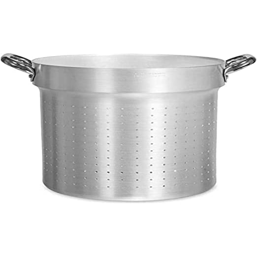 Agnelli Colapasta Professional Cookware Interno Cilindrico Alluminio E Manici In Acciaio, Argento, Cm 45
