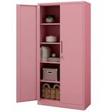 thumbnail of Aktenschrank abschließbar KADO - 5 Ebenen, Flügeltüren | Metallschrank Werkstatt Büroschrank aus Stahl Werkzeugschrank, 195x90x40cm Rosa