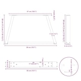 thumbnail of Helloshop26 - Set aus 2 V-förmigen Couchtischbeinen 50 x 30-31,3 cm mit vorgebohrten Löchern und verstellbaren Gleitern aus weißem 02_0056825