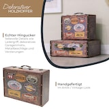 thumbnail of HMF Vintage Deko Koffer aus Holz, Aufbewahrungsbox mit Deckel und Ledergriff, stilvolle Aufbewahrung und Geschenkidee, Garage, 44 x 32 x 16 cm