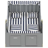 thumbnail of vidaXL Strandstoel met kussens poly rattan en hout blauw en wit
