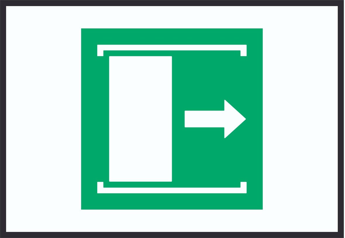 Schiebetür öffnet nach rechts Symbol A1 (594x841mm) Schild