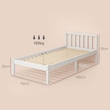 thumbnail of Estrutura de Cama de Madeira Estrado de Cama de Solteiro para Colchão 190x90 cm Carga 120 kg 198x96x70 cm Branco
