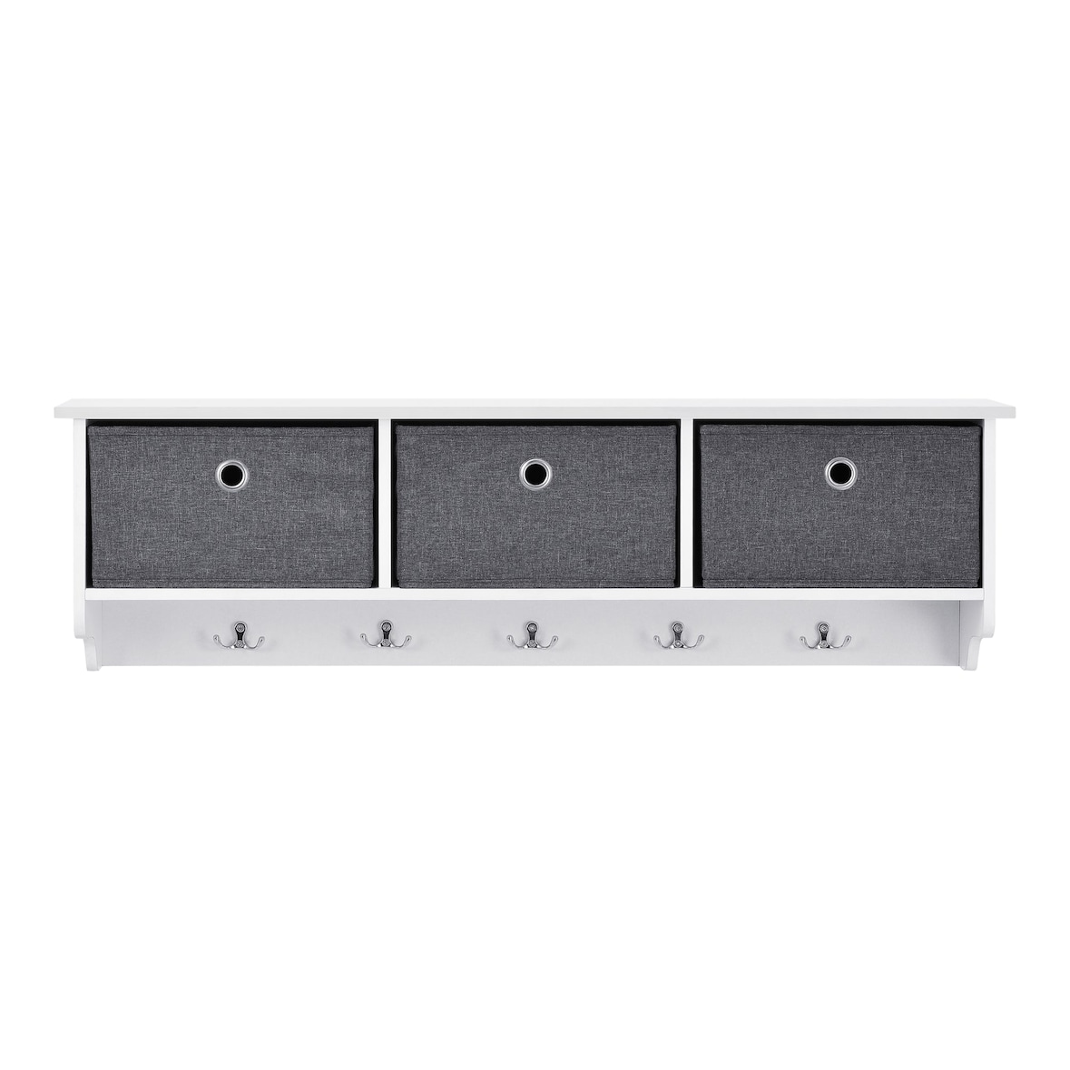 Helloshop26 - Perchero de pared 30 x 100 x 20 cm blanco gris plata 03_0008181