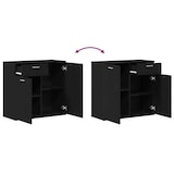 thumbnail of vidaXL Sideboard Schwarz Eichen-Optik 80x36x75 cm Holzwerkstoff