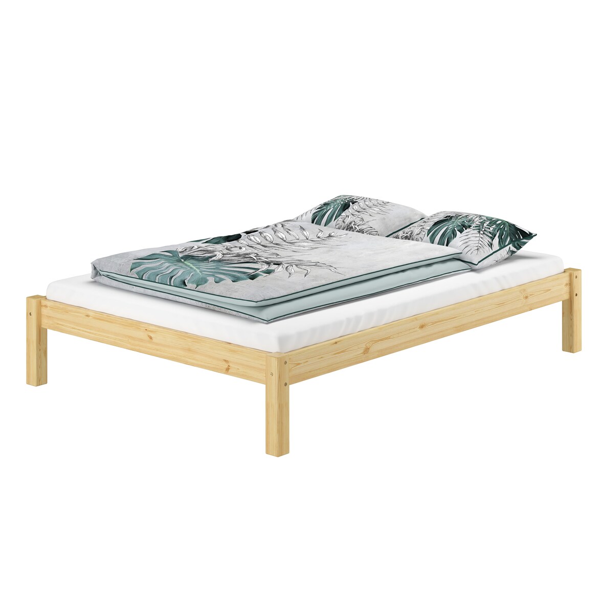 Bettgestell Kiefer natur Doppelbett 140x200 Futon Massivholzbett ohne Rollrost 60.35-14 oR