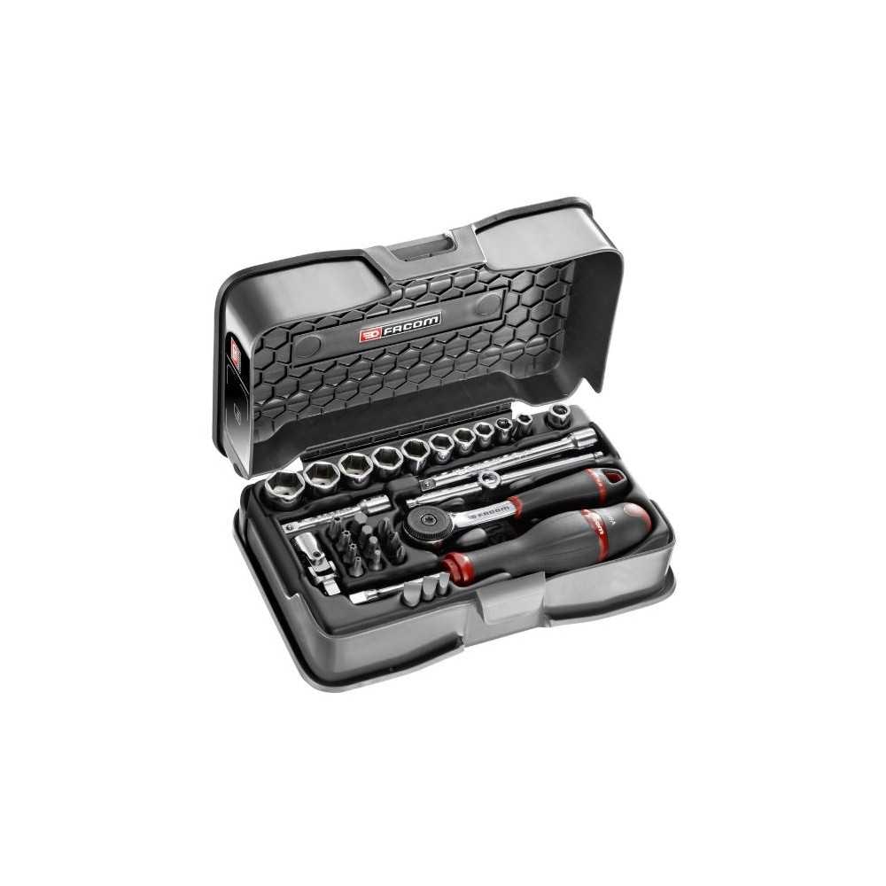 Coffret douilles R.161-5P6 1/4" 6 pans acier chromé 31 pièces FACOM