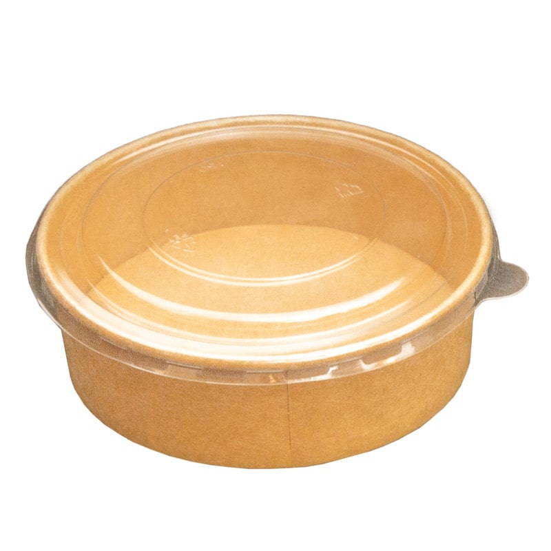 Commerline 1100 ml Bio Salatschalen 150 Stück Salatboxen mit Deckel Kraft