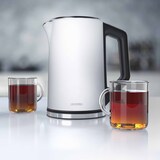 thumbnail of Arendo Wasserkocher 1,5 l 2200 W, Edelstahl, Doppelwand, Temperaturwahl 40 - 100°C mit Anzeige, weiß matt