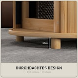 thumbnail of Couchtisch Bambus Naturholz Ø60x45  mit Schiebetür und verstecktem Stauraum, runder Wohnzimmertisch im modernen Design, bodenschonend