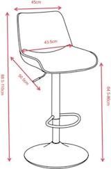 thumbnail of Casa Collection Hocker Cindy aus grauem Stoff 50,5x45x88,5-110 cm, höhenverstellbar