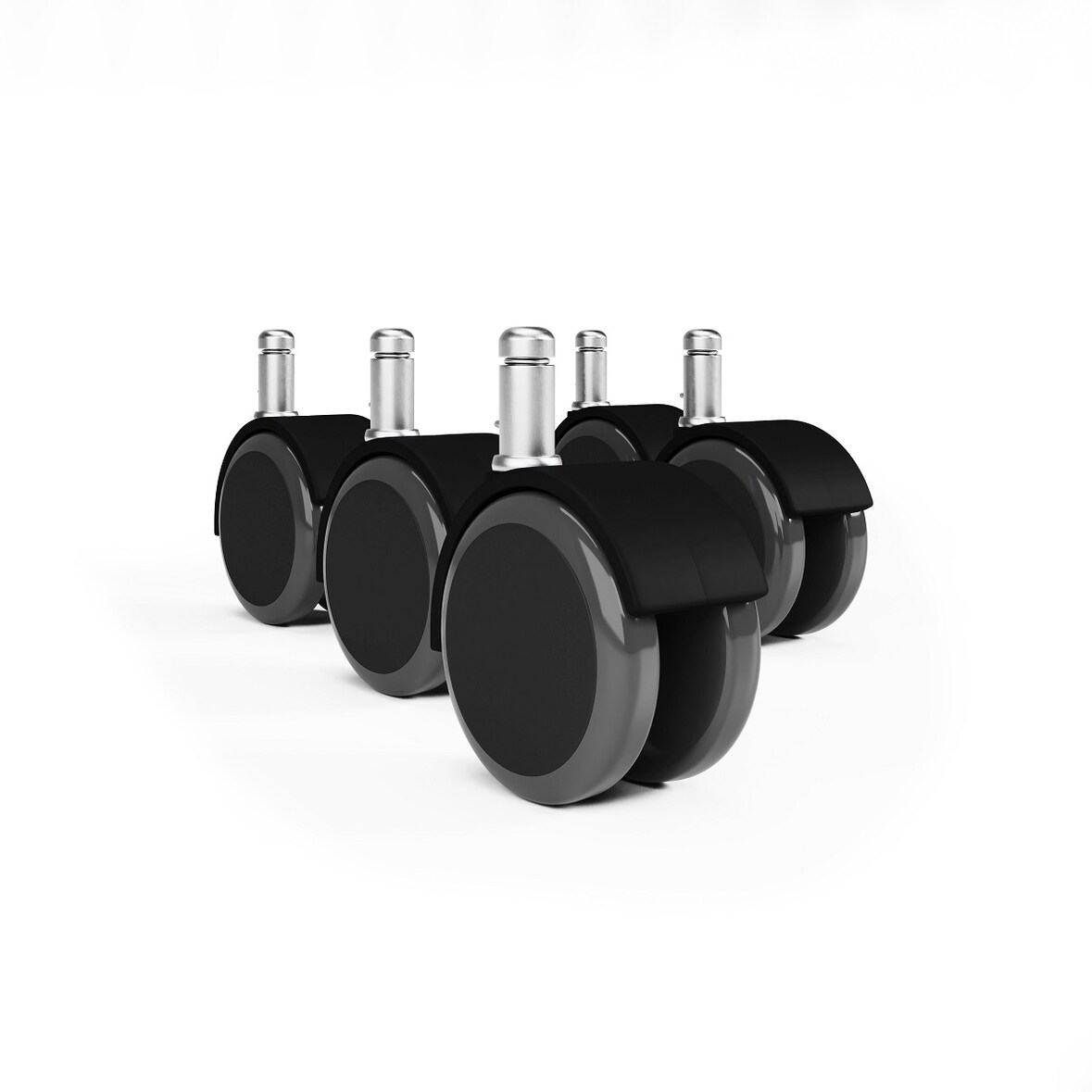 Rolle Hartbodenrolle Möbelrolle Transportrolle Stift 11mm Gummirolle Bürostuhl Ohne Bremse 5er Pack