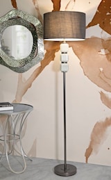 thumbnail of Moderne Stehlampe Bright One – Weißer Glasfuß und grauer Samtschirm – 163 cm, elegante und helle Stehlampe