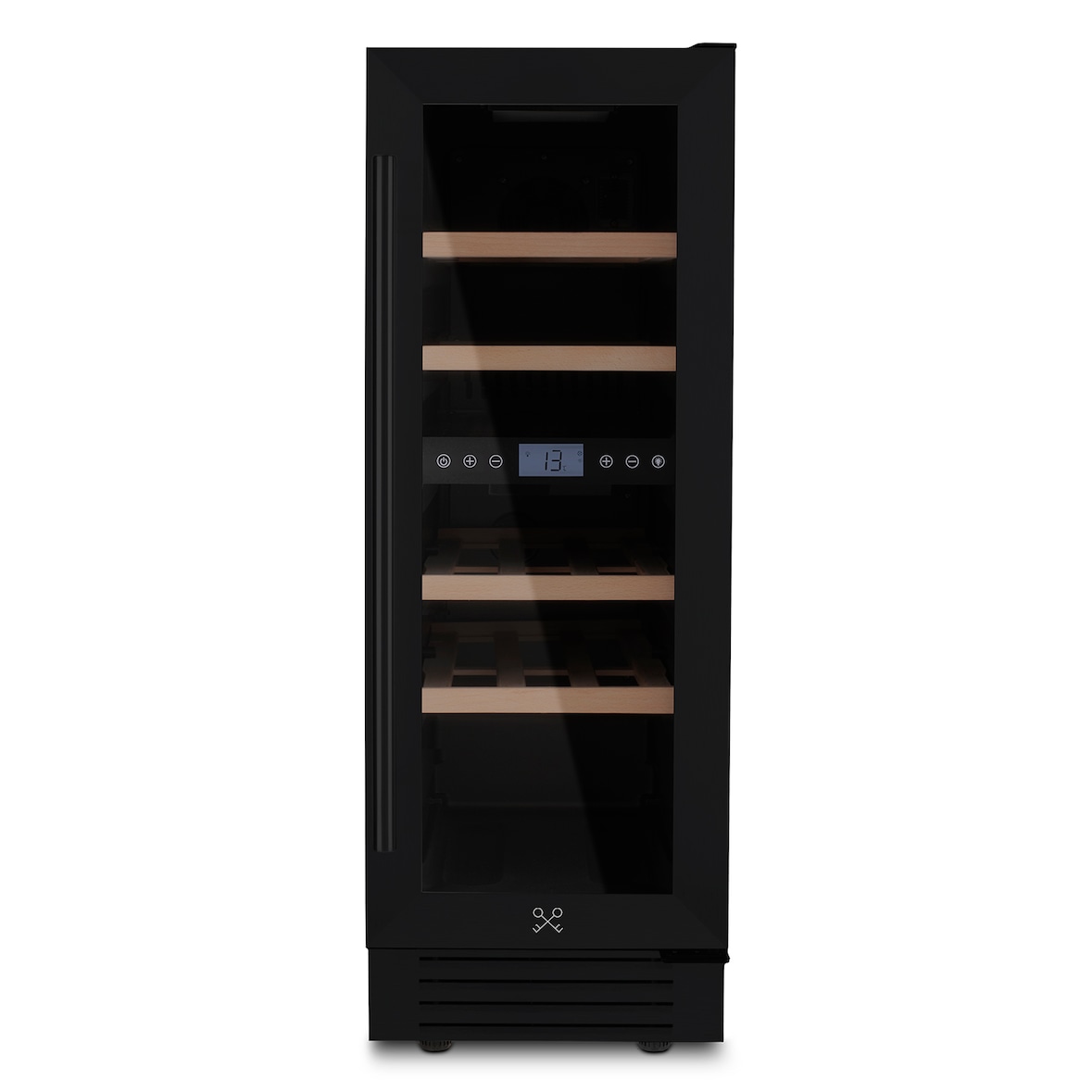 Les Petits Champs Einbau-Weinschrank für 17 Flaschen CAVCEDB17 53L Black Edition, 2 Temperaturzonen, Anti-UV, LED