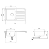 thumbnail of Granitspüle mit Abtropffläche Reversibel | vidaXL : Farbe - Grau