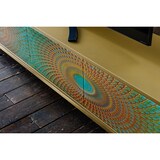 thumbnail of KAWOLA Lowboard LAGO TV-Board 4 Türen Glas grün Fuß Edelstahl goldfarben