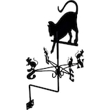 thumbnail of Girouette en acier noir Chat qui chassent des souris Fenceart