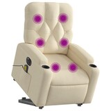 thumbnail of vidaXL Elektrischer Massagesessel mit Aufstehhilfe Creme Stoff