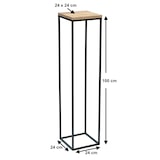 thumbnail of DanDiBo Blumenhocker Metall Holz Schwarz Eckig 100 cm Blumenständer Beistelltisch 96353 Blumensäule Modern Pflanzenständer Pflanzenhocker