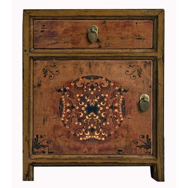 OPIUM OUTLET Möbel Kommode Nachttisch Nachtschrank Nachtkonsole Nachtkästchen "Maroon" 35191-7 braun asiatisch chinesisch orientalisch