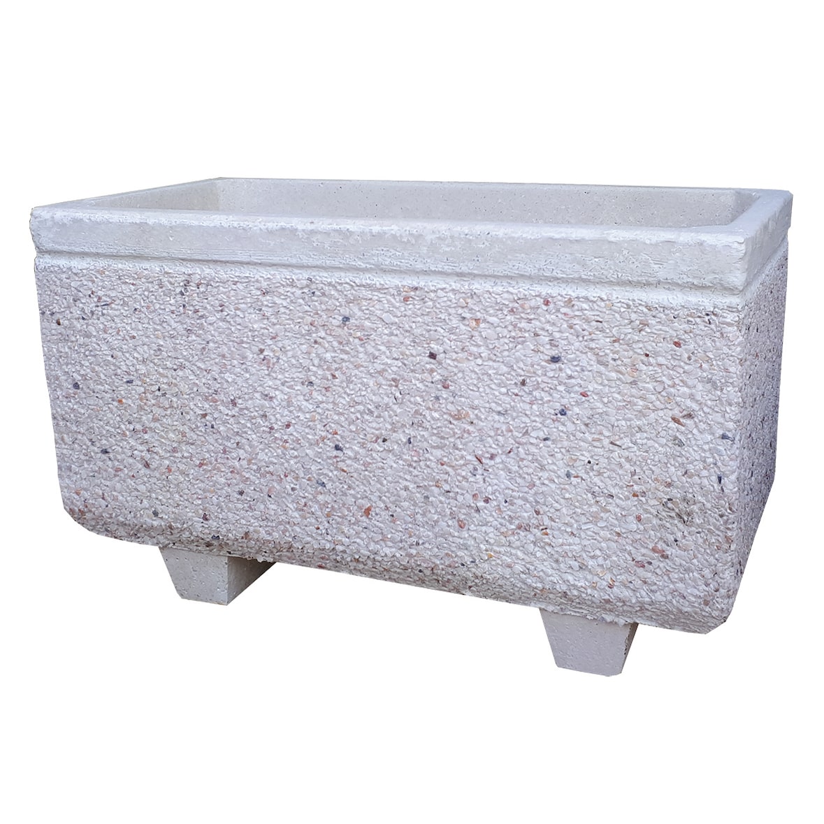 Jardinière en béton et marbre - 120x30x36cm