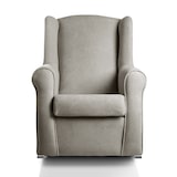 thumbnail of Balancín Carla SUEÑOSZZZ Butaca Mecedora Con Base Lacada En Blanco Y Tapizado En Tela Gris