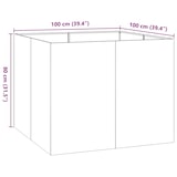 thumbnail of vidaXL Plantenbak 100x100x80 cm staal zwart
