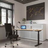thumbnail of Bisley E-WonderTech elektrisch höhenverstellbarer Schreibtisch 160x60 cm in Weiß/Ahorn - Elektrischer Tisch höhenverstellbar mit Memory-Funktion