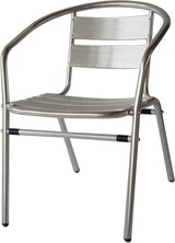 thumbnail of METRO Professional Silla apilable con reposabrazos Gastro Narni, aluminio, 67 x 56 x 74 cm, plata