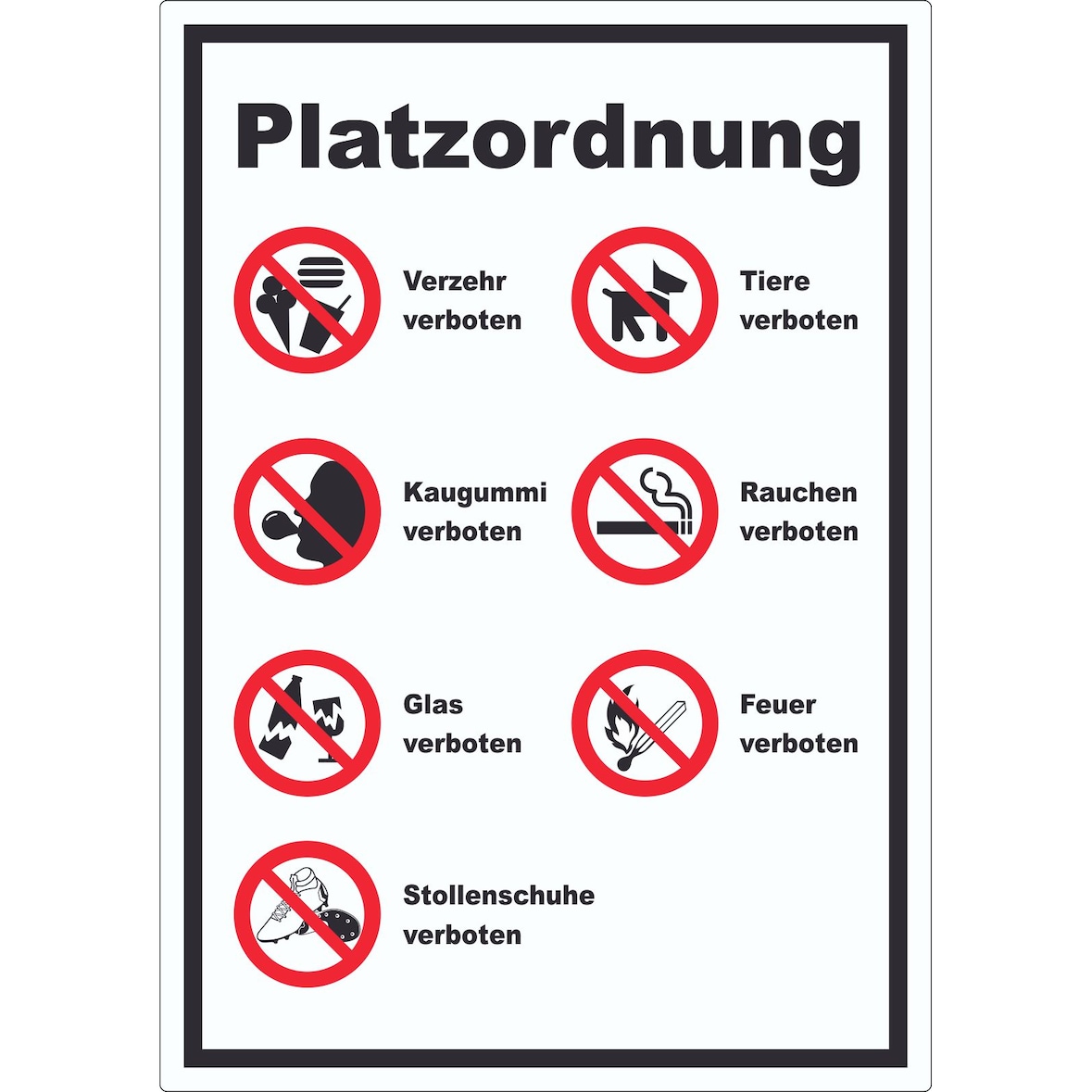 Aufkleber Platzordnung A4 (210x297mm)