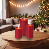 thumbnail of WellHome - 3er-Set rote LED-Kerzen mit Timer