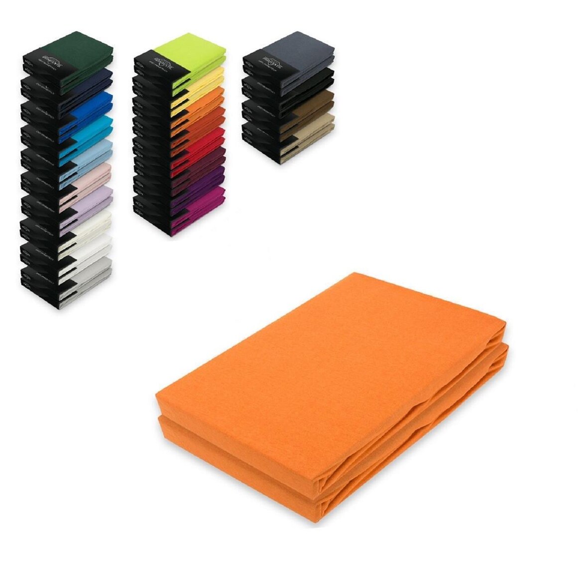 Doppelpack Jersey Spannbettlaken 140 - 160 x 200 cm Terrakotta