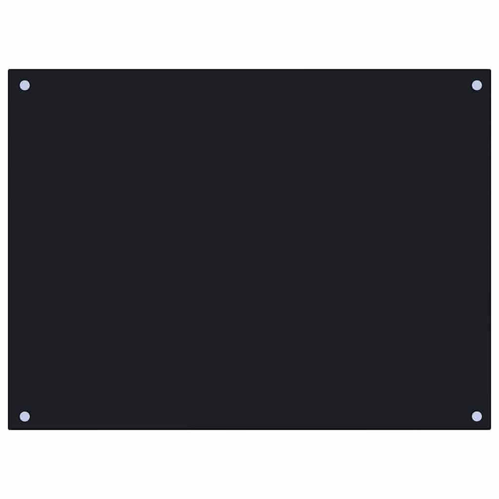 vidaXL Küchenrückwand Schwarz 80x60 cm Hartglas
